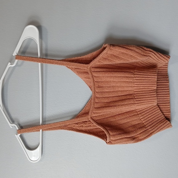 American Eagle Outfitters Cable Knit Cropped Tank Womens Medium Y2K Babydoll - Picture 2 of 4